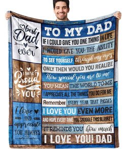 Dad Birthday Gift Birthday Gifts for Dad from Daughter Son Best Dad Gifts Soft Throw Blanket for Bedding Sofa (Dad Gifts, 50 x 60 Inch) 50 x 60 Inch Dad Gifts