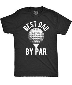 Funny Mens Golfing T Shirts Best Dad by Par and Other Graphic Golf Tees for Dads Large Heather Black - Dad By Par