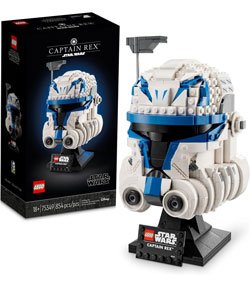 LEGO Star Wars Captain Rex Helmet Building Set, The Clone Wars Collectible Model for Adults, Star Wars Memorabilia, 75349 Multicolor