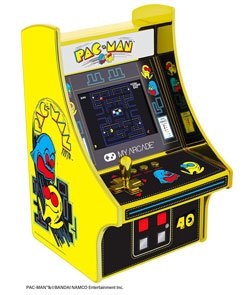 My Arcade Pac-Man 40th Anniversary Micro Player, Fully Playable, 6.75 Inch Collectible, Full Color, Gold Plated, Battery or Micro USB Powered (DGUNL-3290), yellow