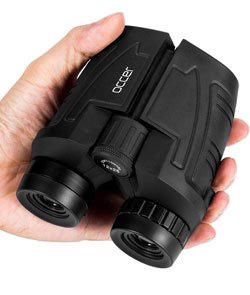 Occer 12x25 Compact Binoculars for Adults and Kids, Large Eyepiece Waterproof Binocular with Low Light Vision,High Powered Easy Focus Binoculars for Bird Watching,Outdoor Hunting,Travel,Sightseeing Black