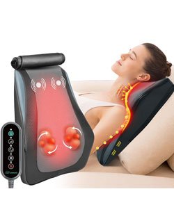 Snailax Back Massager for Back Pain Deep Tissue, Shiatsu Lower Back Neck Massager with Heat, 3D Kneading Massage Pillow for Back Neck Shoulder Legs, Christmas Gifts for Mom, Dad, Women 15.7" x 12.6" x 4.3"