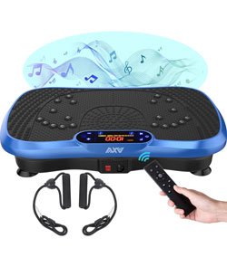 AXV Vibration Plate Fitness Platform Exercise Machine Vibrating Lymphatic Drainage Shaking Full Body Shaker Workout Vibrate Stand Shake Board Sport Gym for Weight Loss Fat Burner for Women Men SLIM- BLUE