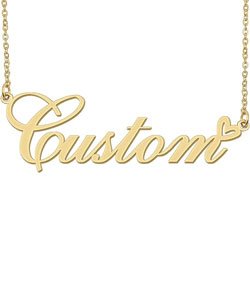 Aoloshow Personalized Heart Name Necklace Gold Custom Any Names Stainless Steel Jewelry for Womens Graduation AA - Custom