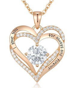 CDE Forever Love Heart Necklaces for Women, Wedding Anniversary, Birthday Gift for Wife, S925