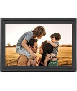 Digital Picture Frame WiFi, 10.1 Inch Frameo Digital Photo Frame 32GB Memory, 1280 * 800 Touch Screen, Auto-Rotate, Share Pictures Videos Instantly, Wedding, Birthday, Gift for Mom, Dad, Grandparents A-10.1'' Balck 32GB