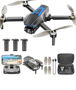 Drones with Camera for Adults 4K, Brushless Motor Drone for Kids Beginners, FPV Foldable RC Quadcopter with 3 Batteries, 45 Mins Long Flight Time, Beyond-Range Loss Alert, Toys Gifts for Men Boys 4K space gray