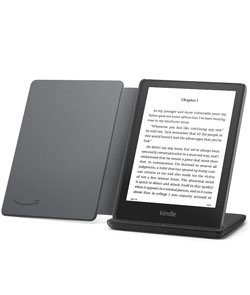 Kindle Paperwhite Signature Edition Essentials Bundle including Kindle Paperwhite Signature Edition - Wifi, Without Ads, Amazon Leather Cover, and Wireless charging dock Black Device 32 GB Leather Black