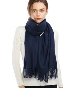 RIIQIICHY Scarfs for Women Fall Winter Pashmina Shawls and Wraps for Evening Dresses Wedding Shawl Blanket Scarves Navy