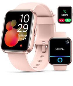 Smartwatch for Women, Compatible with Android & iPhone, 1.8'' Fitness Tracker Watch with Alexa, Call & Notification Alerts, Heart Rate & Sleep Monitor, 120 Sports Modes, Waterproof Watch for Women 1.8 inches Baby Pink