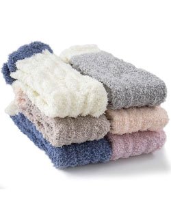 TEHOOK Fuzzy Socks Soft Cozy Fluffy Slipper Winter Warm Plush Socks Christmas Stocking Stuffers Gifts for Women One Size Multi-color