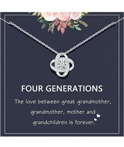 UNGENT THEM Silver Law Love Knot Necklace for Women, Mothers Day Wedding Christmas Birthday