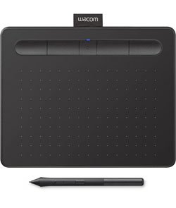 Wacom Intuos Small Bluetooth Graphics Drawing Tablet, 4 Customizable ExpressKeys, Portable for Teachers, Students and Creators, Compatible with Chromebook Mac OS Android and Windows - Black Black Small Bluetooth