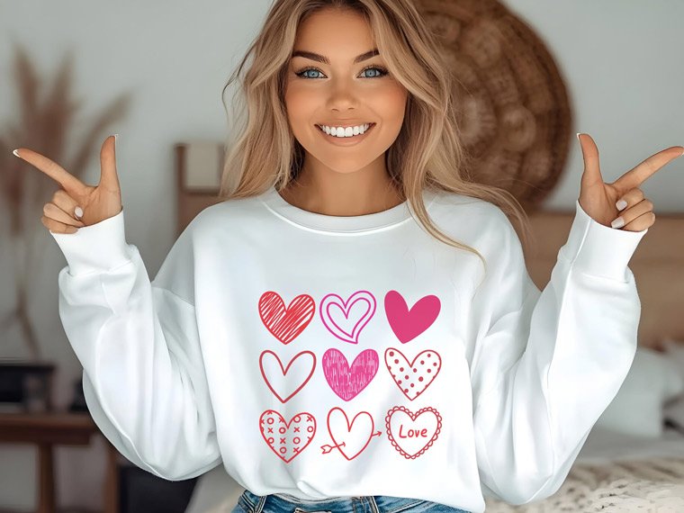 Valentine's Day Gift White sweatshirt