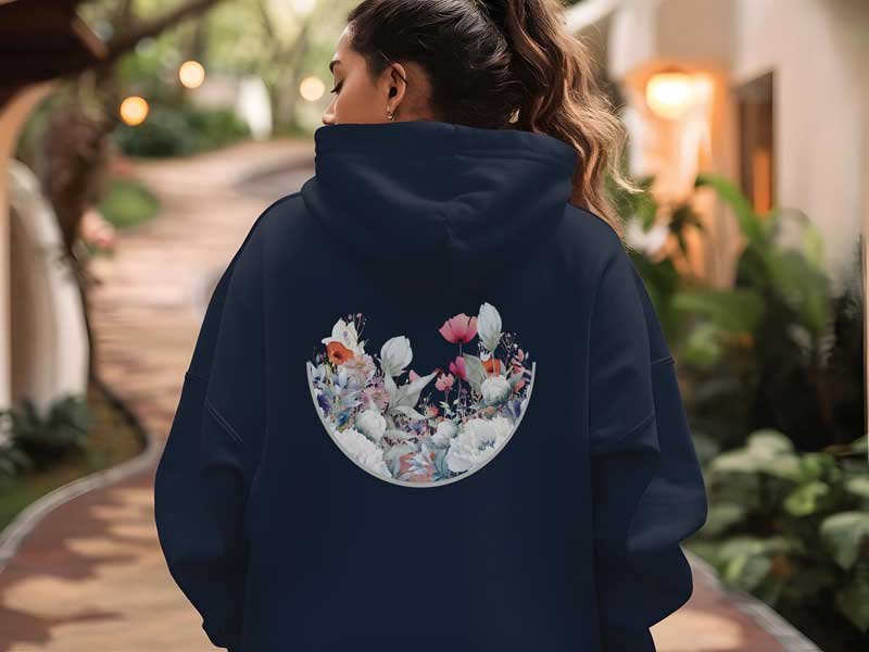 Vintage Floral Hoodie Womens